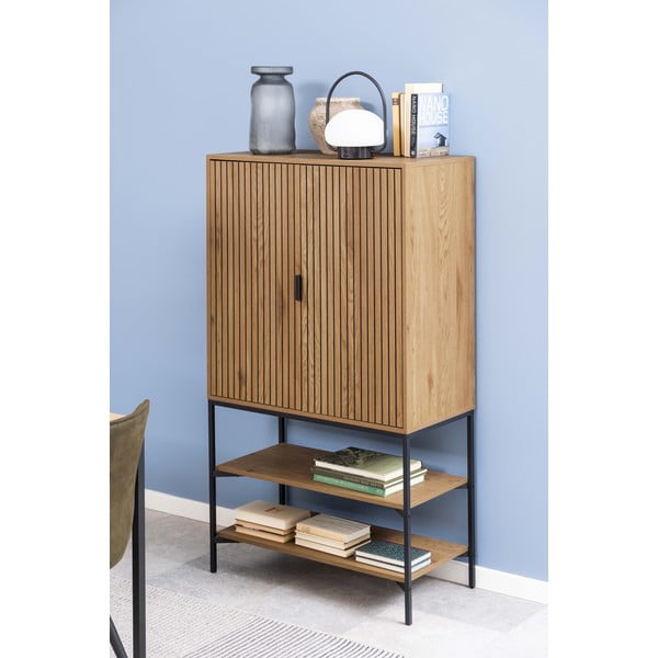 Шкафче от дъбов декор в естествен цвят 80x140 cm Jaipur – Actona-image-1