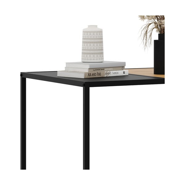 Масичка за кафе в черен и естествен цвят 60x100 cm Altino – Unique Furniture-image-3