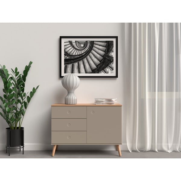 Кафяв нисък скрин с чекмеджета от дъб 109x79 cm Dot - Tenzo-image-1