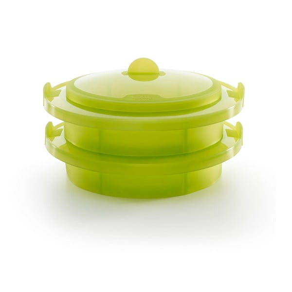 Зелен силиконов съд за готвене на пара Steamer XL, ⌀ 27,5 cm - Lékué