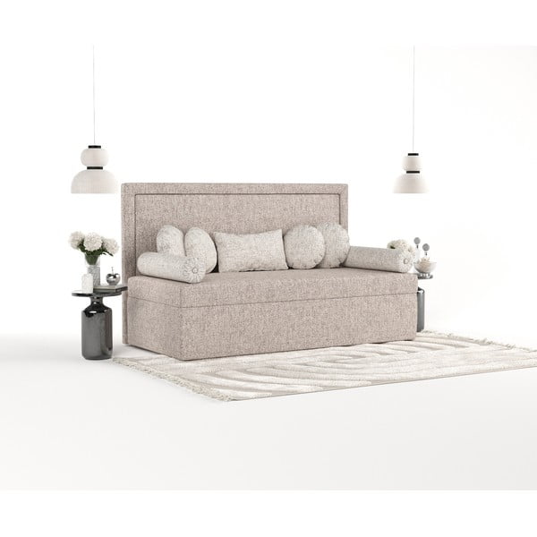 Светлокафяво тапицирано единично легло 90x200 cm Scala – Maison de Rêve-image-2