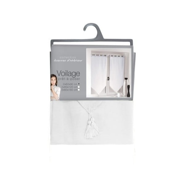Бели завеси в комплект от  2 бр. 60x90 cm Voiline – douceur d'intérieur-image-3