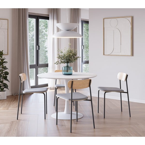 Черни/кафяво-сиви трапезни столове в комплект 2 бр. Adriana – Marckeric-image-1