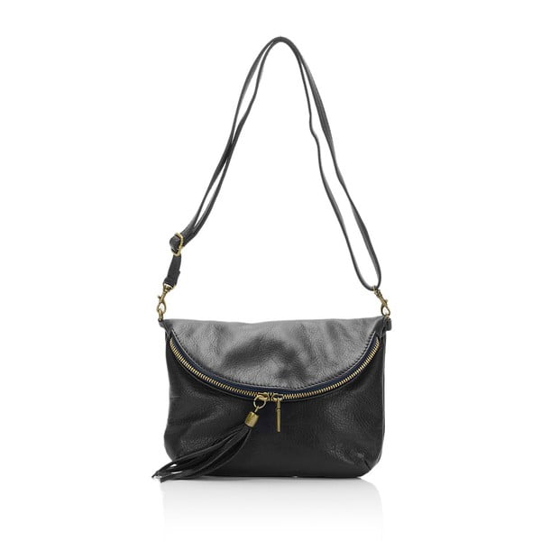 Černá kožená kabelka Grey Labelz Lisa Minardi Vetro