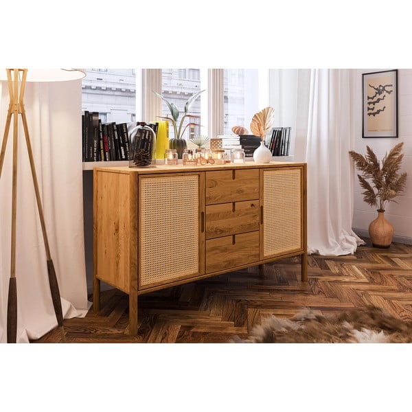 Нисък скрин от дъб 142x84 cm Pola - The Beds-image-4