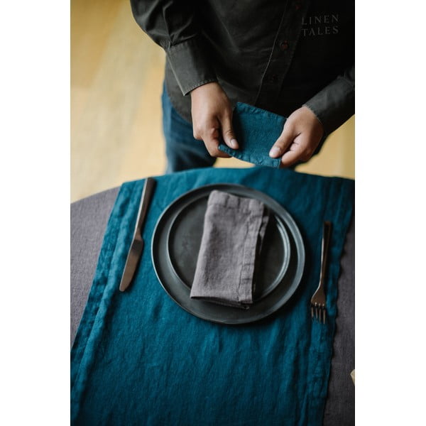 Комплект от 2 тъмносиви ленени салфетки - Linen Tales-image-3