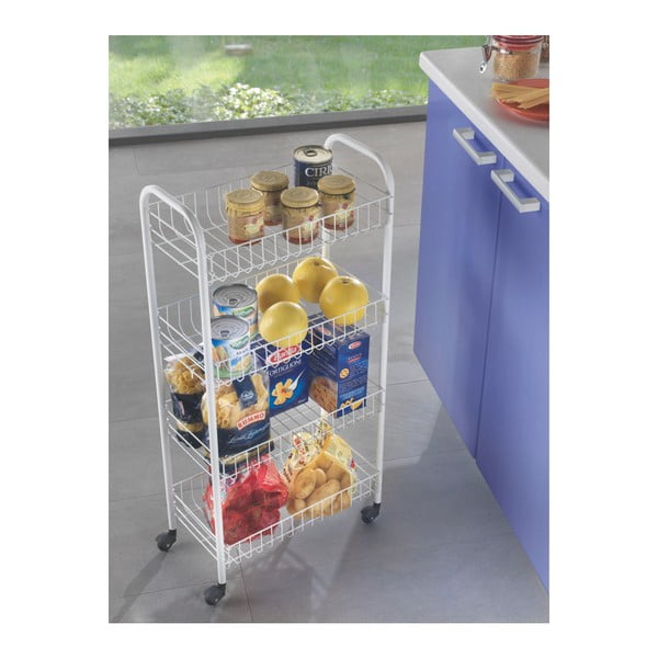 Бял метален подвижен рафт 41x84 cm Pisa - Metaltex-image-1