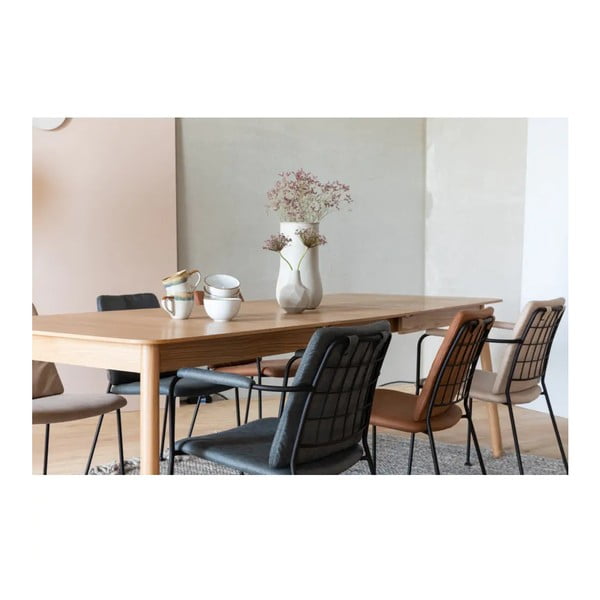 Сгъваема маса за хранене с дъбов плот 90x180 cm Glimps - Zuiver-image-1