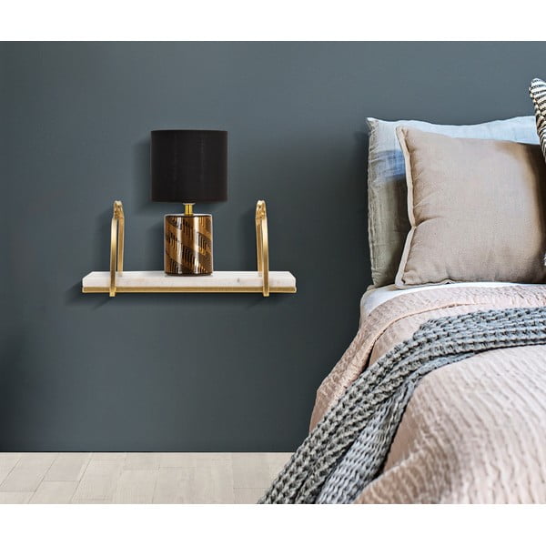 Бял/златен мраморен стенен рафт 40 cm Marble – Mauro Ferretti-image-1