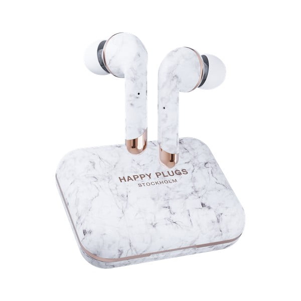 Безжични слушалки в бял мрамор Air 1 Plus In-Ear - Happy Plugs