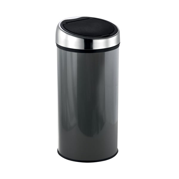 Тъмносиво стоманено кошче за боклук с отваряне с докосване 30 l – MSV