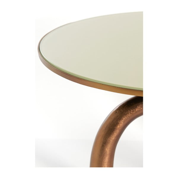 Стъклена кръгла масичка за кафе в бронзово и бежово ø 76 cm Mello - Light & Living-image-2