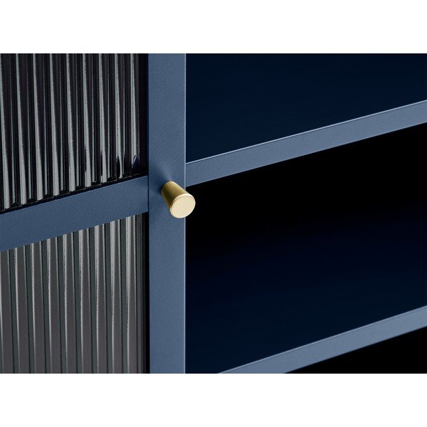 Синя метална витрина Bronco, височина 140 cm - Unique Furniture-image-1