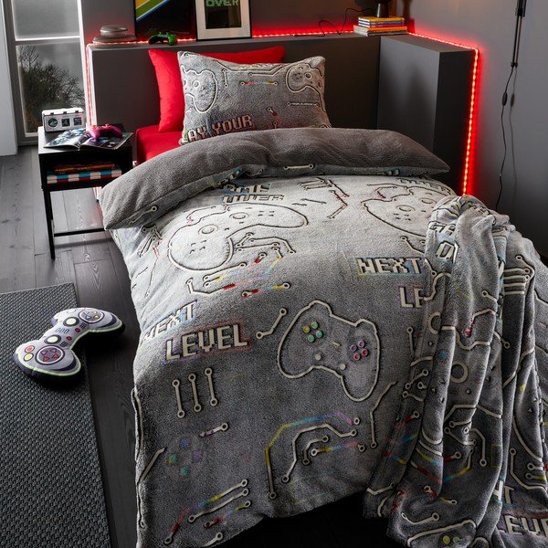 Бебешка възглавница със светещ ефект от микроплюш Game Over – Catherine Lansfield-image-3