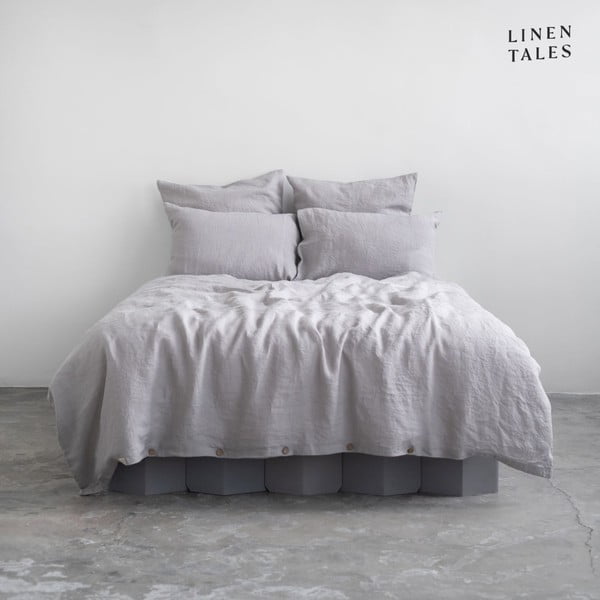 Светлосив ленен чаршаф за единично легло 165x220 cm - Linen Tales