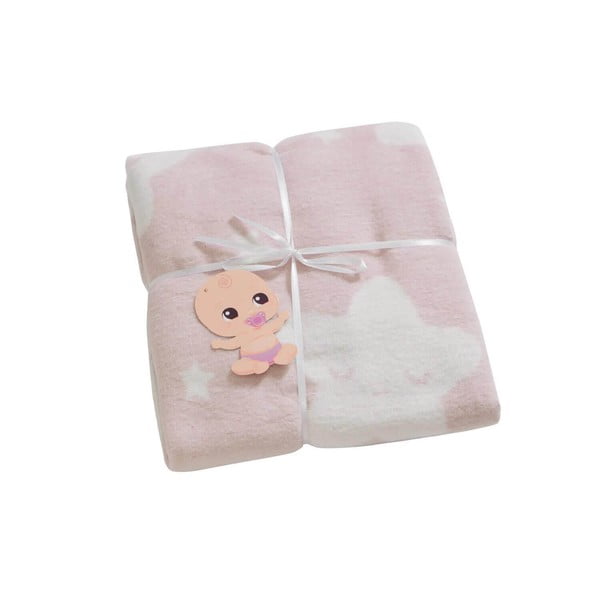 Розово памучно бебешко одеяло 120x100 cm Baby Star - Mila Home