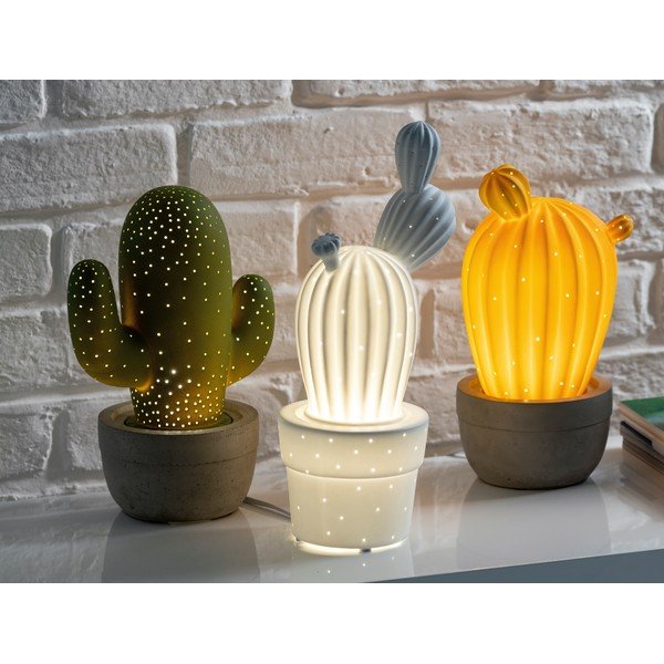 Бяла порцеланова лампа във формата на кактус Cactus - Brandani-image-1