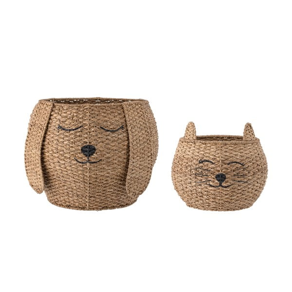 Детски кошници за играчки в комплект от 2 броя от плетеница в естествен цвят ø 46x43 cm Milus – Bloomingville Mini