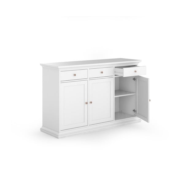 Бял нисък скрин 144x92 cm Paris – Tvilum-image-3