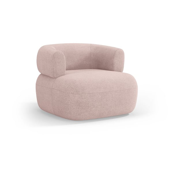 Светлорозово кресло от плат букле Jenny – Micadoni Home