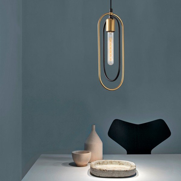 Черно и златисто висящо осветително тяло Cerco – Opviq lights-image-1