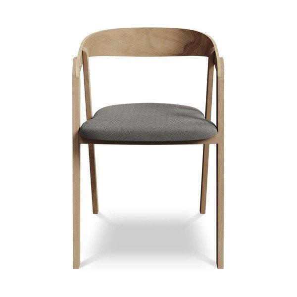 Сив трапезен стол от масивна дървесина Erika – Makamii-image-1