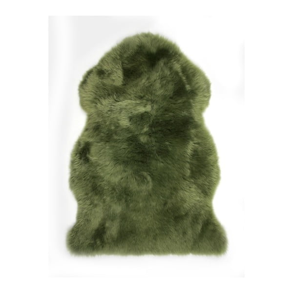 Zelený vlněný koberec z ovčí kožešiny Auskin Laren, 95 x 60 cm