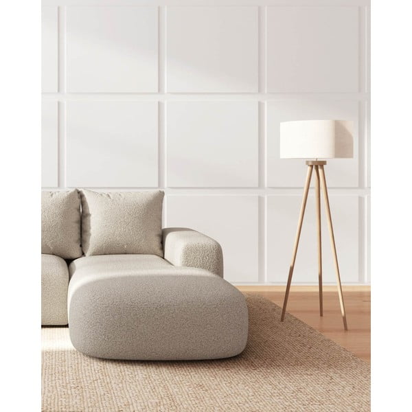 Кремав ъглов диван от плат букле (десен ъгъл) Feiro - MESONICA-image-3