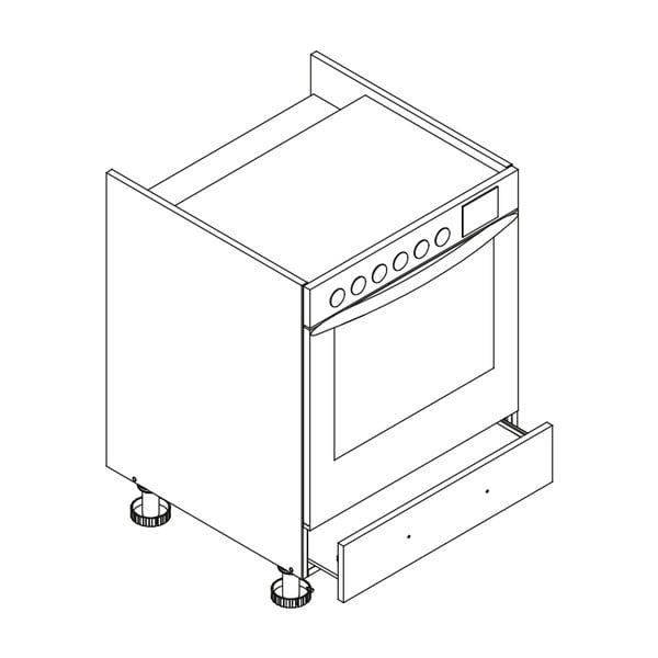Долен кухненски шкаф за вградена фурна (широчина 60 cm) Kai - STOLKAR-image-2