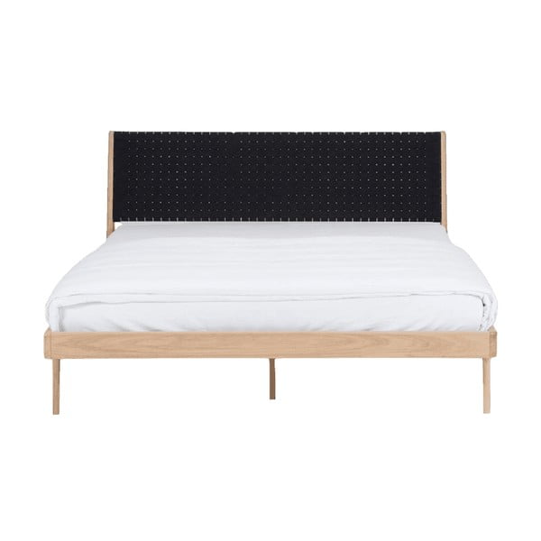 Масивно дъбово легло с черна табла , 140 x 200 cm Fawn - Gazzda