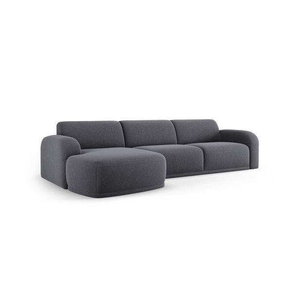 Сив кадифен ъглов диван Erin – Micadoni Home-image-3