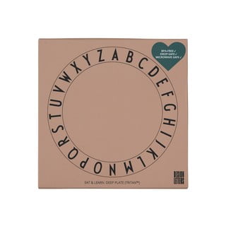 Бежова детска дълбока чиния, ø 15,5 cm Eat & Learn - Design Letters