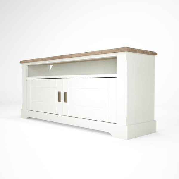 Бяла дървена маса за телевизор Campton - Artemob-image-3