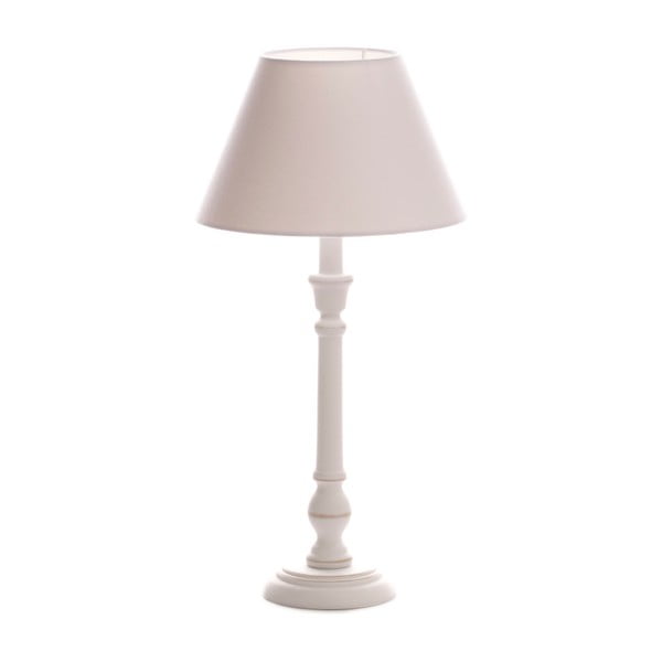 Bílá stolní lampa Laura, bílá lakovaná bříza, Ø 25 cm