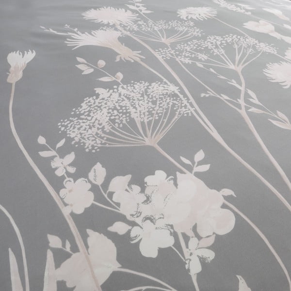 Сиво двойно  спално бельо 200x200 cm Meadowsweet Floral – Catherine Lansfield-image-4