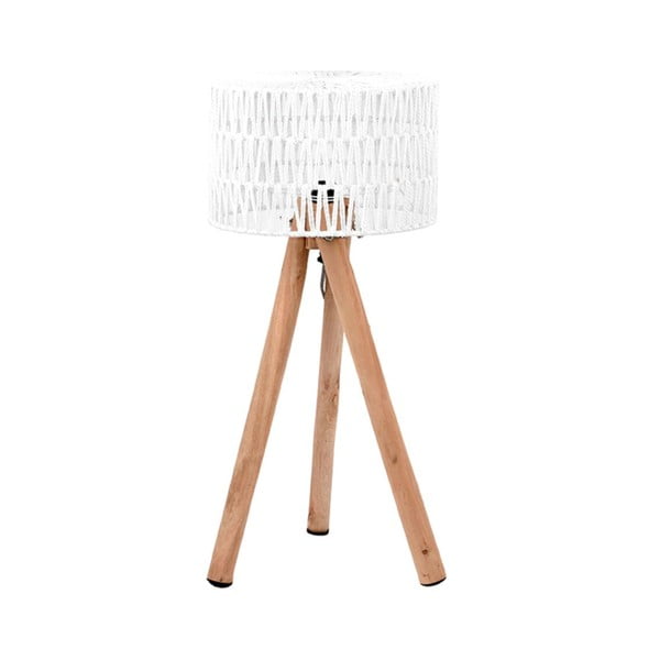 Лампа за маса от бяло мангово дърво Stripe - LABEL51