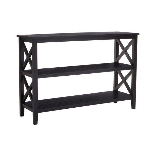Черен стелаж от масивен бор 120x81x40 cm Heritage – Premier Housewares