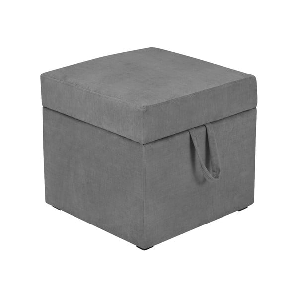 Сива табуретка с място за съхранение Cube - KICOTI