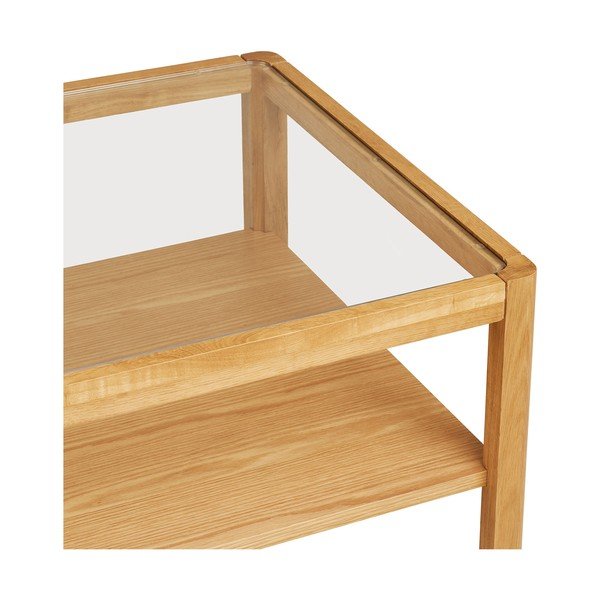 Масичка за кафе със стъклен плот в естествен цвят 60x110 cm Lourmarin – House Nordic-image-3