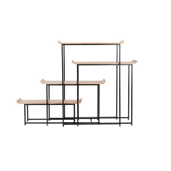 Бамбукова етажерка в черно-натурален цвят 114x148 cm Flodka - Zuiver-image-3