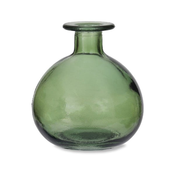 Зелена кръгла ваза от рециклирано стъкло Зелена, ø 11 cm - Garden Trading