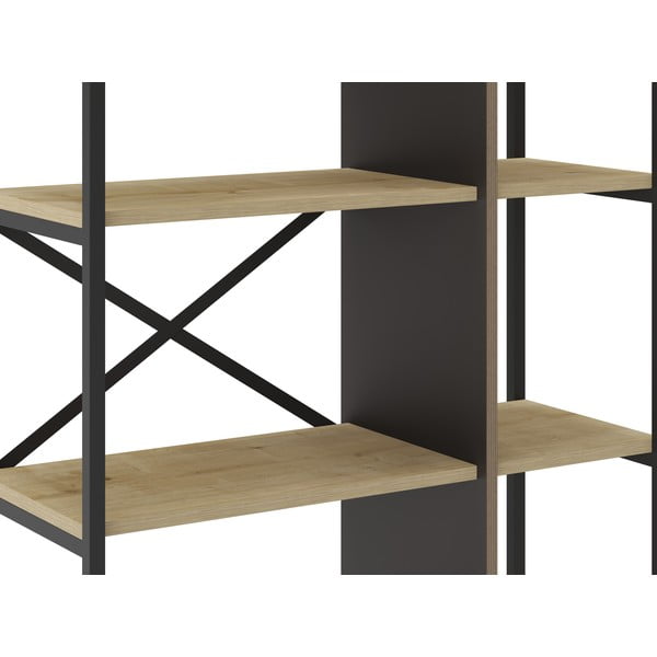 Етажерка за книги с дъбов декор в естествен цвят 87,5x175 cm Ara - Marckeric-image-4