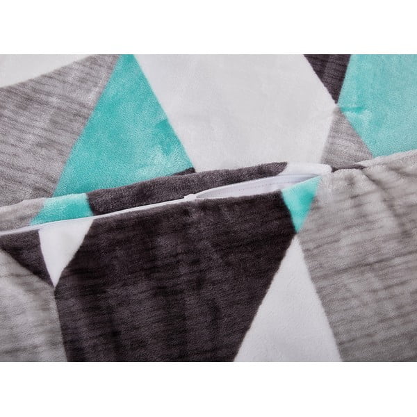 Сиво-тюркоазено единично  спално бельо от микроплюш 140x200 cm Abstract  – My House-image-2