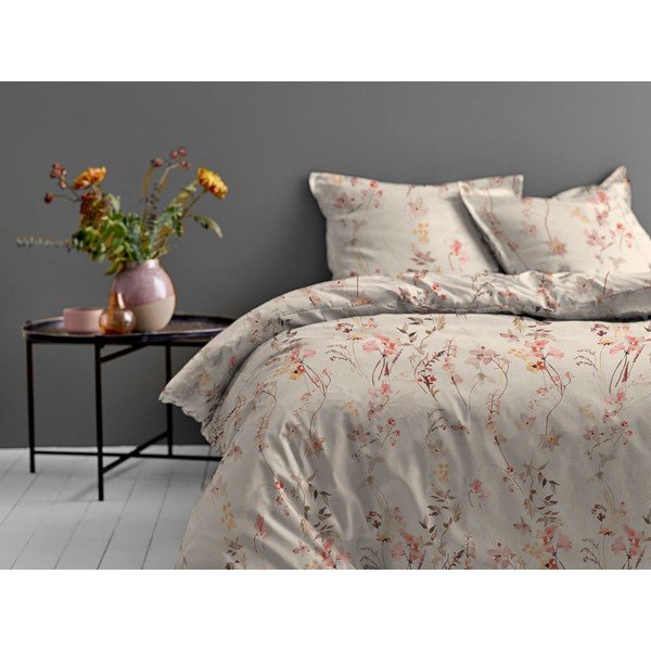 Бежово памучно спално бельо от сатен за единично легло , 140 x 200 cm Meadow - Södahl-image-1