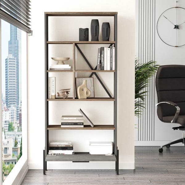 Сив шкаф за книги 75,5x161 cm Magda - Kalune Design-image-3