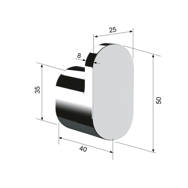 Матово черна стенна месингова кука Flori – Sapho-image-1