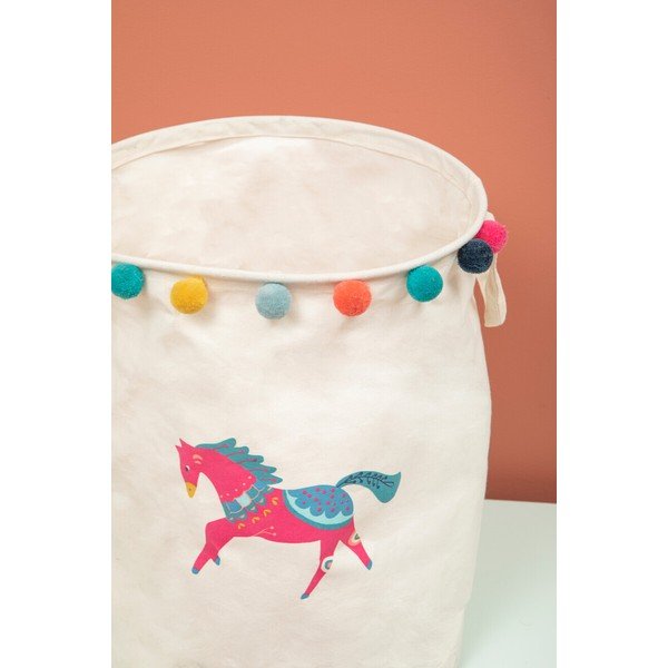 Бяла текстилна детска кошница за играчки ø 38x48 cm Mimo Eclectic Horse – Premier Housewares-image-4