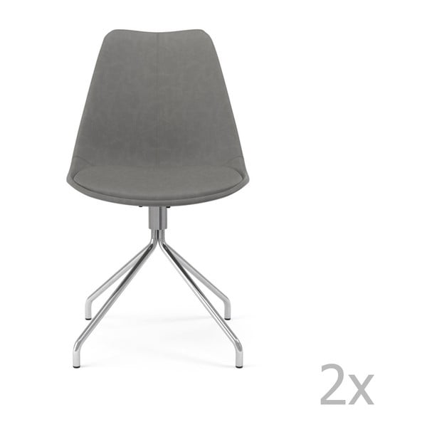 Комплект от 2 сиви трапезни стола Gina Star - Tenzo