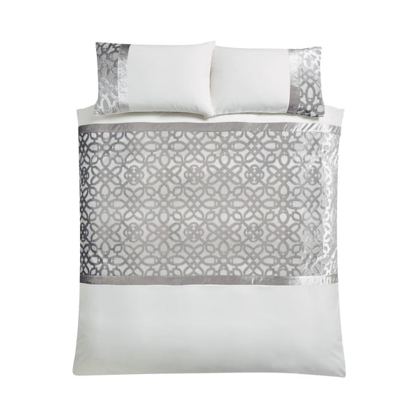 Бежово и кремаво кадифено спално бельо за двойно легло 200x200 cm Lattice Cut - Catherine Lansfield