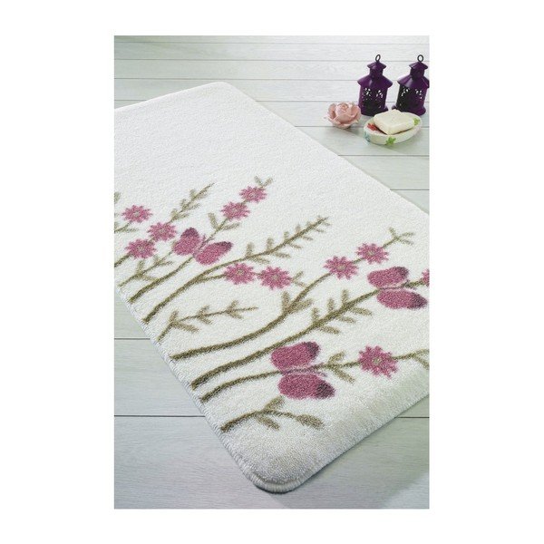 Bílá předložka do koupelny Confetti Bathmats Aroma, 57 x 100 cm